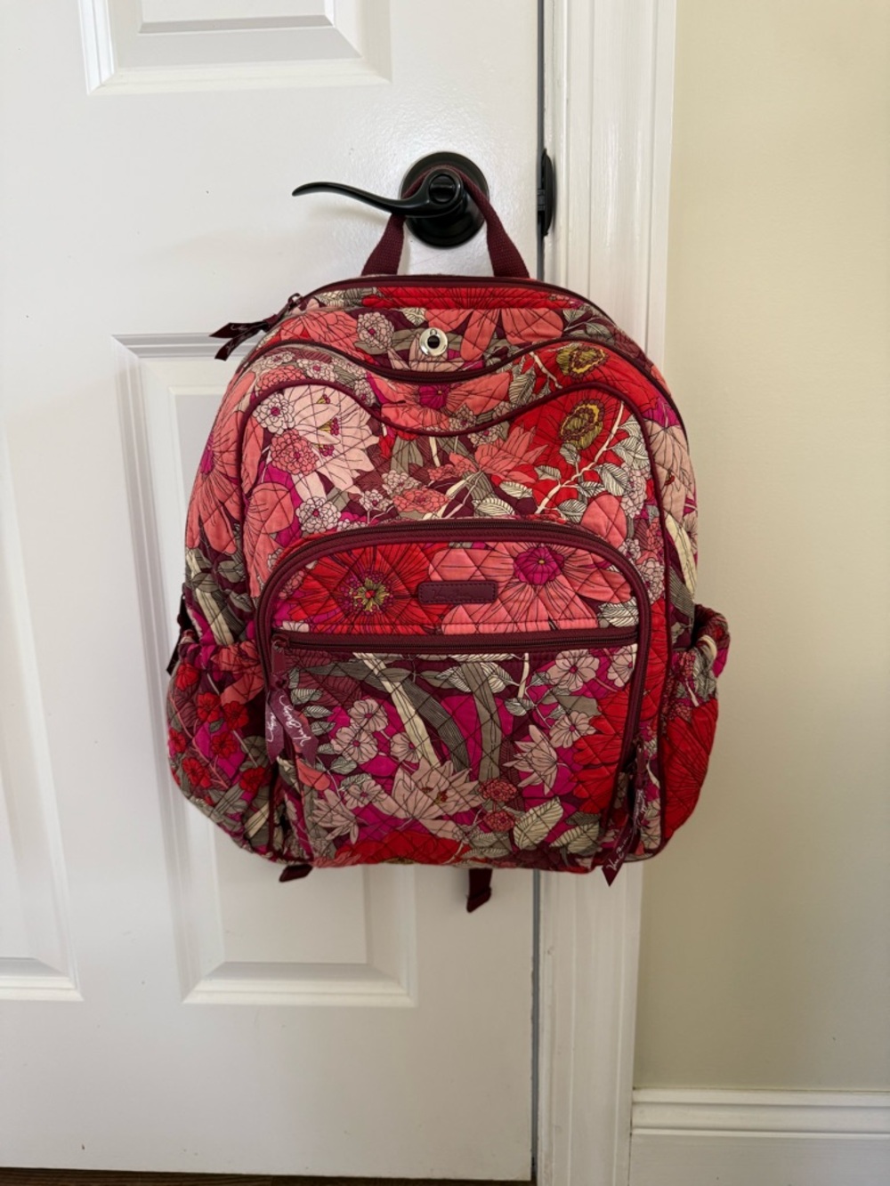 Quilted Floral Red Backpack - Vera Bradley